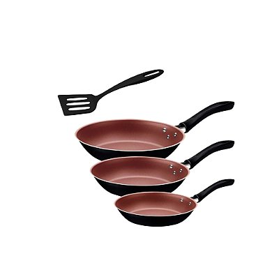 Conjunto 3 Frigideiras Antiaderente Linz e Espátula Abillity - Tramontina