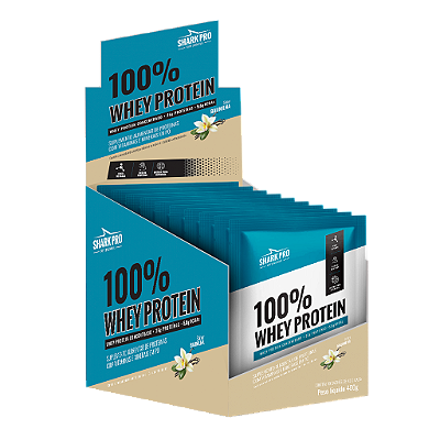 100% WHEY PROTEIN - WPC - WHEY PROTEIN POTE 40G SACHE SABOR BAUNILHA DISPLAY