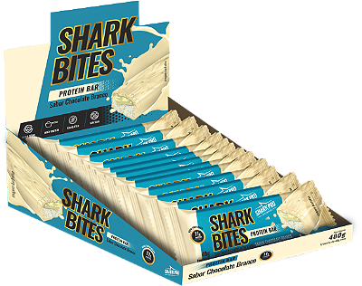 SHARK BITES PROTEIN BAR CHOCOLATE BRANCO (12X40G)