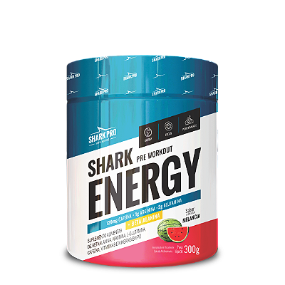 SHARK ENERGY PRÉ TREINO 300G SABOR MELANCIA