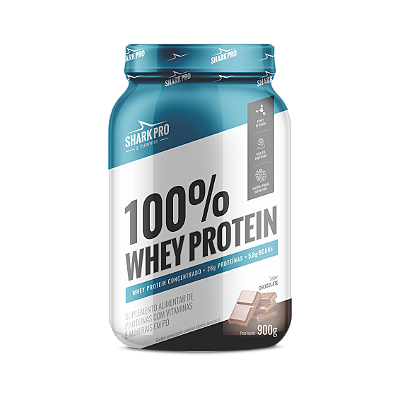 100% WHEY PROTEIN - WPC - WHEY PROTEIN POTE 900g SABOR CHOCOLATE