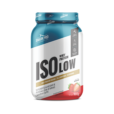 ISOLOW- WHEY PROTEIN ISOLADA - WPI - POTE 900g SABOR MORANGO