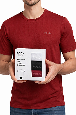 Kit 3 Camisetas estampadas Casual com cavalinho Polo RG518