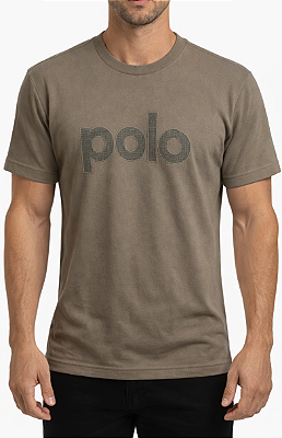 Camiseta Masculina Manga Curta Estampa Barra Larga