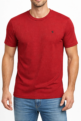 Camiseta masculina manga curta com bordado cavalinho
