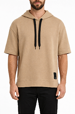 Camiseta Masculina Adulto Oversized Prime Com Capuz e Cordão