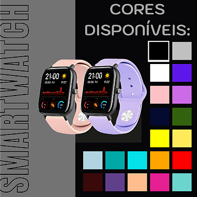 Pulseira Borracha 20mm Amazfit Gts 2 3 4 Mini Galaxy Active