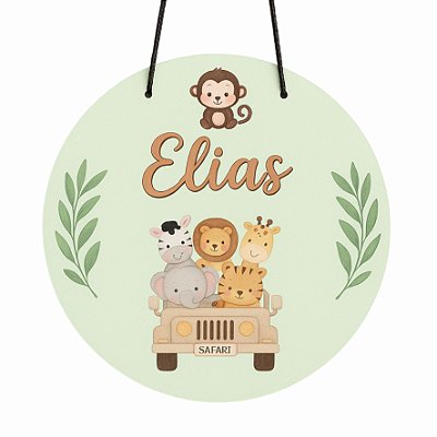 Placa Decorativa de Porta - Safari