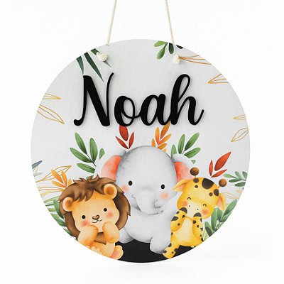 Placa Decorativa de Porta - Zoo