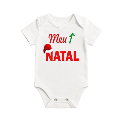 Body Infantil - Branco - Meu primeiro Natal