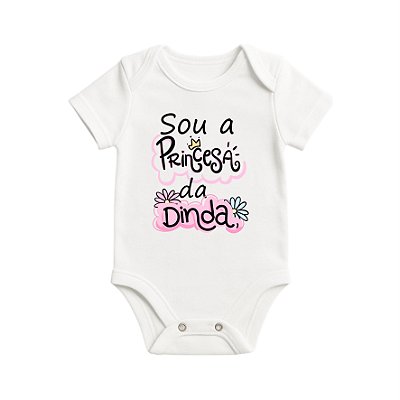 Body Infantil - Branco - Sou a princesa da dinda