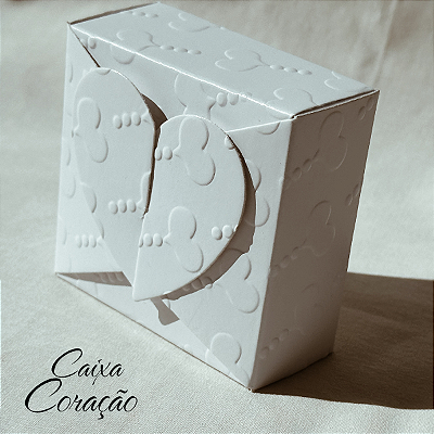 Caixa coração branca - 7x7x3 cm