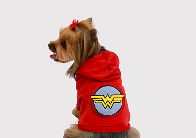 Blusão Moletom com Capuz Personagem Vermelho Gaby Moda Pet - Atacado