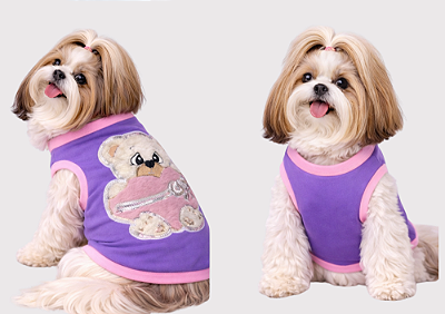Roupa Pet Moletom Premium Lilas Ursinha Gaby Moda Pet - Atacado