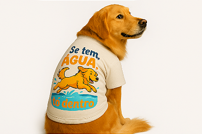 Camiseta Golden Retrivier Golden Agua Dentro