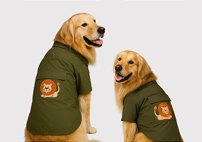 Camisa Alfaiataria Safari Verde Gaby Moda Pet - Venda Atacado