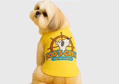 Uniforme Pet Creche Personalizado Amarelo Bandeira Gaby Moda Pet Atacado