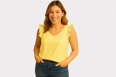 Camisa Alfaiataria Tal Mãe Colors Candy Amarela Gaby Moda Pet - Venda Atacado