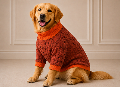 Roupa Pet Suéter Tricô Terracota Premium Pet no Atacado para Lojas e Revendedores