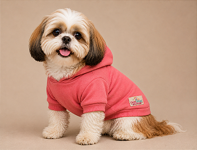 Moletom Pet com Capuz no Atacado Rose | Roupa Pet Premium para Lojistas