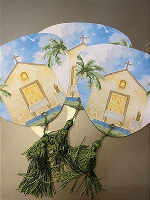 Leque Decorativo em Papel com Tassel Verde