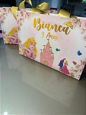 Sacola Personalizada para Aniversário – Tema Princesa Aurora (Bela Adormecida)