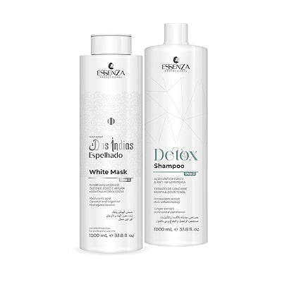 Essenza Kit Das Índias Espelhado White + Detox Shampoo - Nutrição e Brilho Intenso