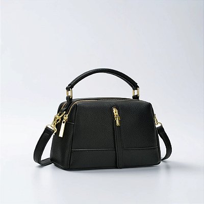 Bolsa Feminina Estilo Baú com Zíper Frontal Kui Hou