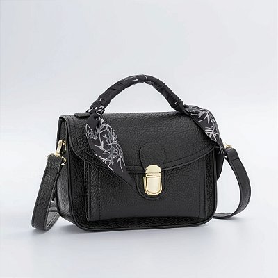 Bolsa Feminina com Alça Tiracolo e Detalhe em Lenço Kui Hou