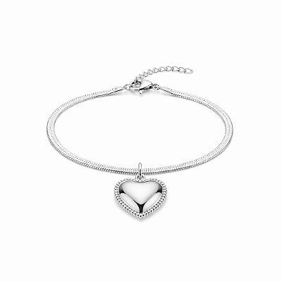 Pulseira Coração Bold em Aço Inoxidável