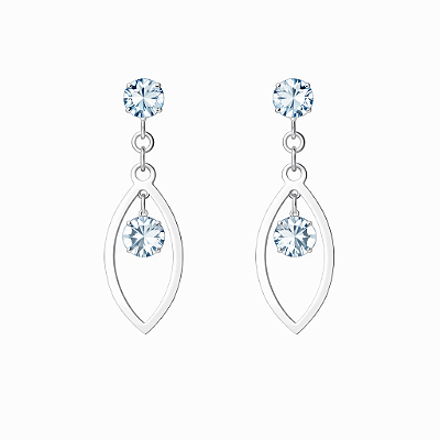 Brinco Clássico com Zircônias em Aço Inoxidável