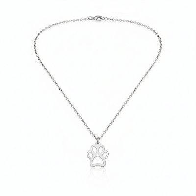 Colar Patinha Vazada em Aço Inoxidável