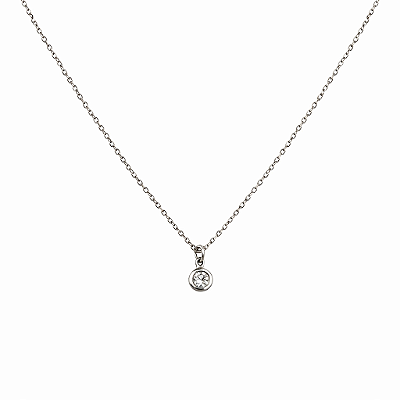 Colar Ponto de Luz com Cristal em Aço Inoxidável