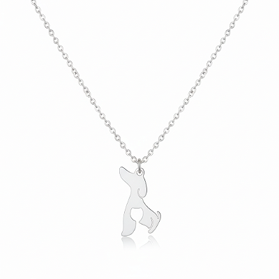 Colar com Cachorro e Gato, Amor em Dobro em Aço Inoxidável