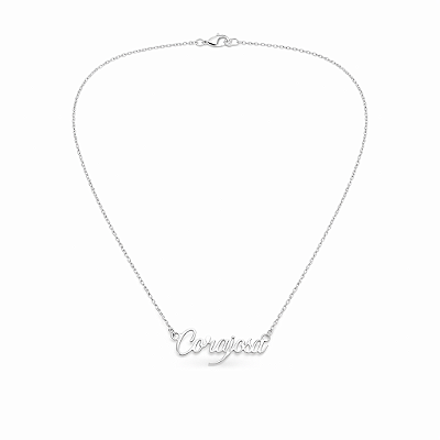 Colar Corajosa em Aço Inoxidável com Corrente Elo Português