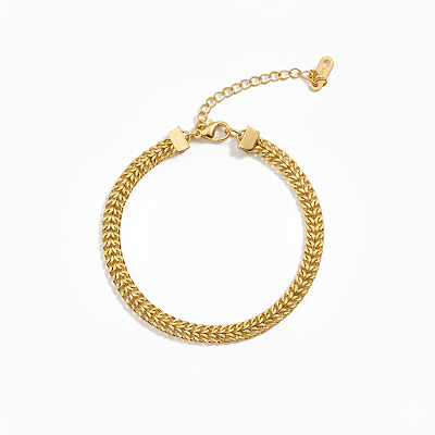 Pulseira Elo Grumet em Aço Inox Dourado – Elegância Atemporal