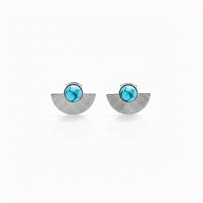 Brincos Leque Riviera em Aço Inoxidável