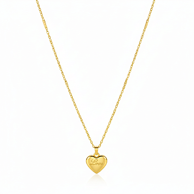 Colar Coração Love em Aço Inoxidável