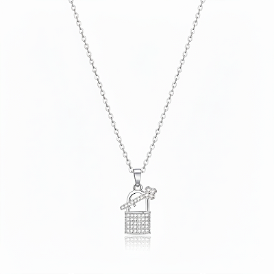 Colar Cadeado e Chave Eternité em Aço Inoxidável