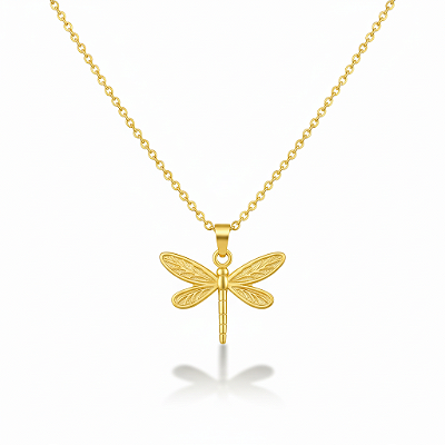 Colar Libélula Renascence em Aço Inoxidável Dourado