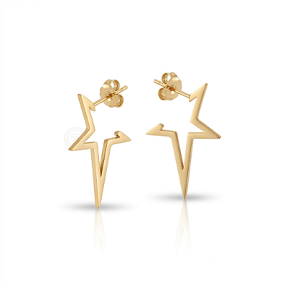 Brinco Estrela Polaris em Aço Inoxidável Dourado