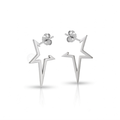 Brinco Estrela Polaris em Aço Inoxidável Prateado