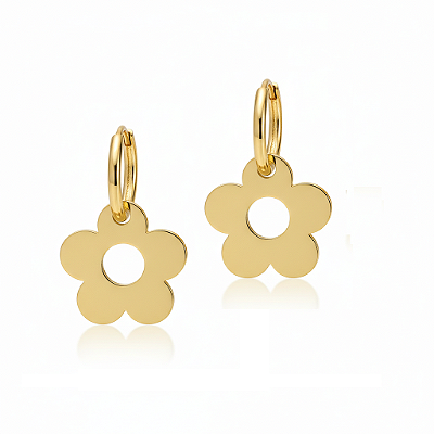 Brinco Retrô Francês em Aço Inoxidável Dourado