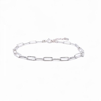 Pulseira de Elos Alongados em Aço Inoxidável
