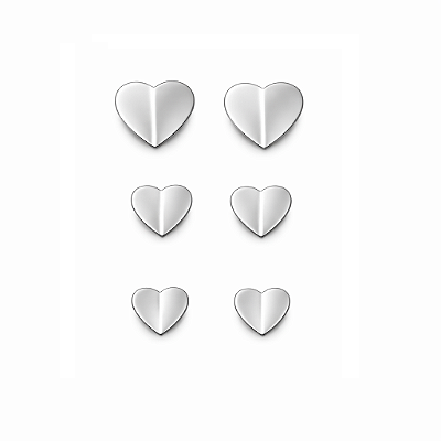 Brinco Trio Coração em Aço Inoxidável