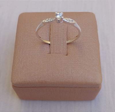 Anel Cravejado Ponto de Luz em Prata 925