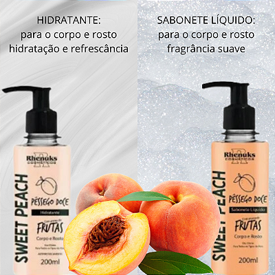 Hidratante pêssego 200ml corpo e rosto