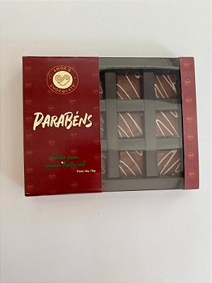 Display Parabéns 12 Tabletinhos Ao Leite