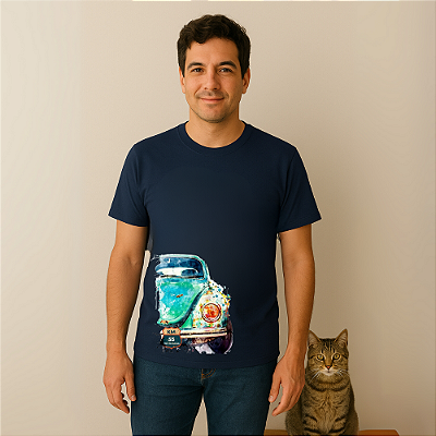 Fusca Retrô Aquarela