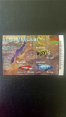 Bloco de Selos Comemorativos do Brasil - Lago Malaui - 2010 - mint - ref.808
